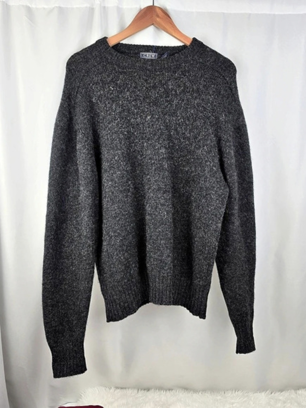 J.Crew Men’s XL 100% Shetland Wool Sweater Charcoal Gray Crewneck